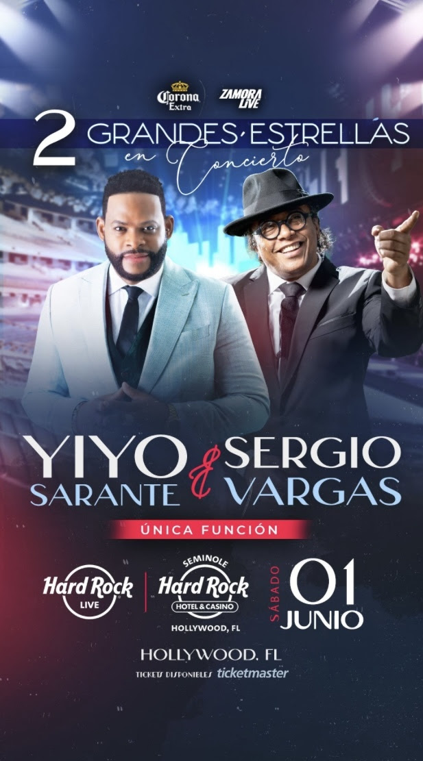 2 GRANDES ESTRELLAS EN CONCIERTO: YIYO SARANTE Y SERGIO VARGAS ACTUARÁN EN UN ÚNICO EVENTO ORGANIZADO POR ZAMORA LIVE