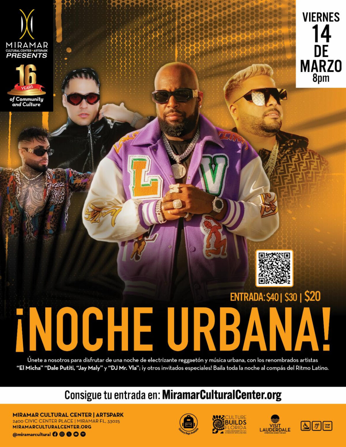 «NOCHE URBANA» LLEGA A MIRAMAR CULTURAL CENTER CON UNA EXPLOSIÓN DE RITMO Y TALENTO EL 14 DE MARZO