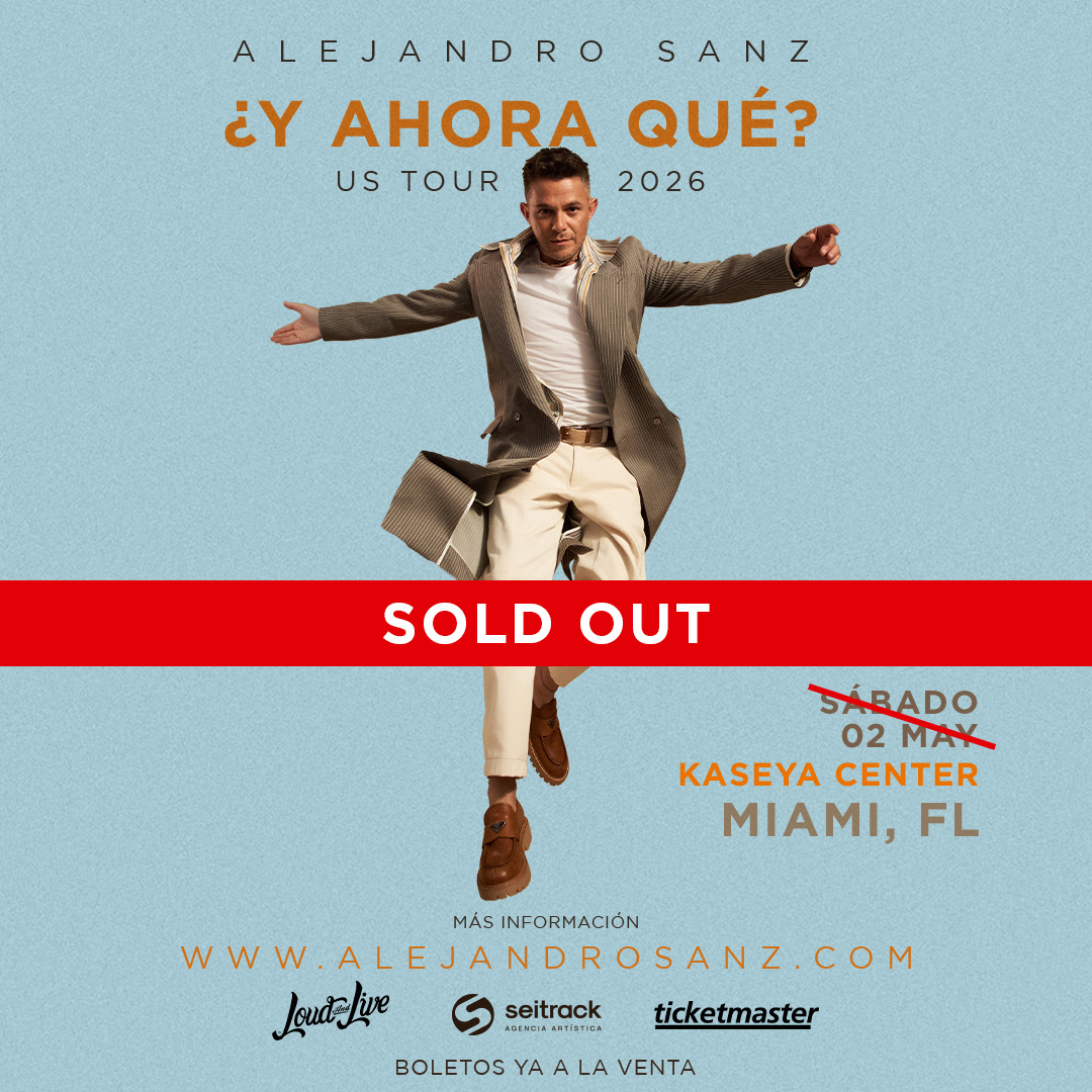 ALEJANDRO SANZ AGOTA EL KASEYA CENTER DE MIAMI, PARTE DEL “¿Y AHORA QUÉ? TOUR”