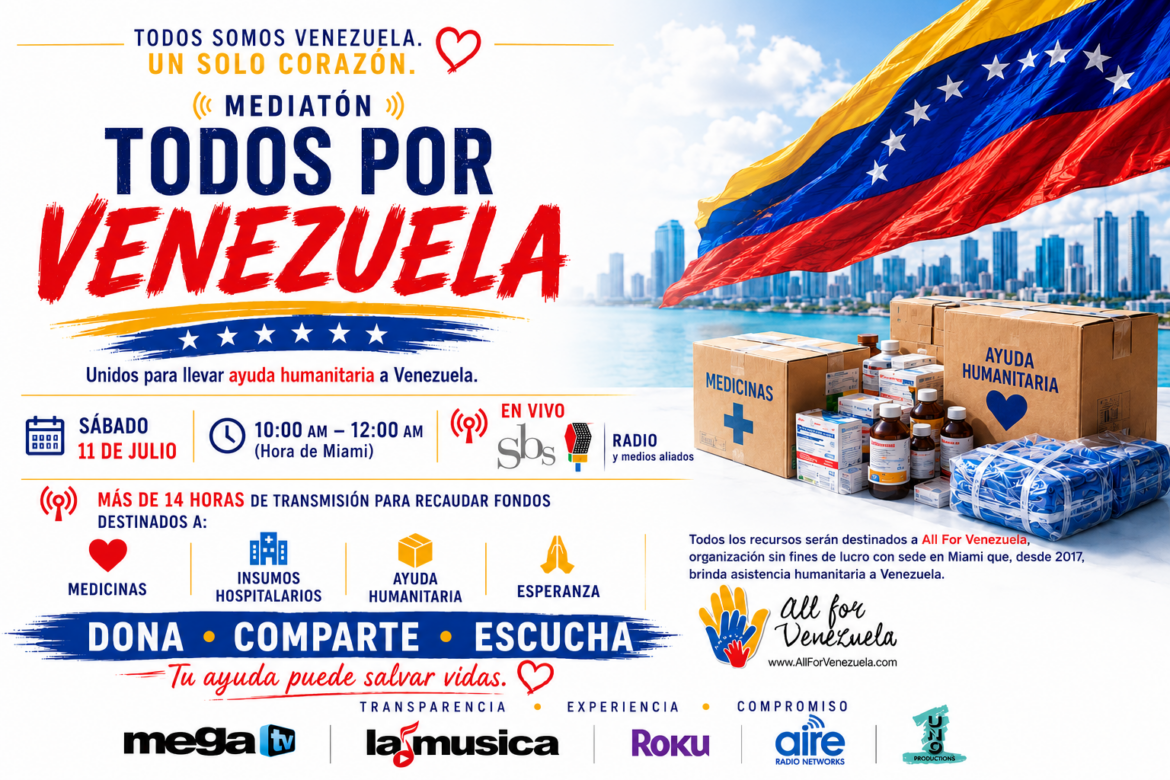SBS Radio Group encabezará el Teletón “Todos por Venezuela” el sábado 11 de julio