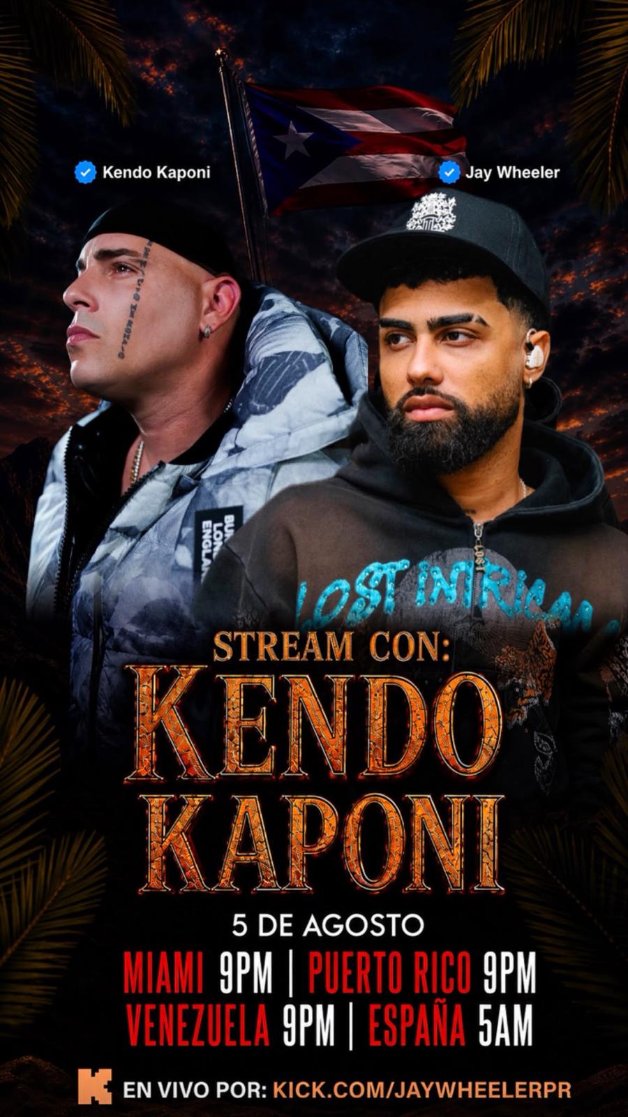 Kendo Kaponi llega al live stream de Jay Wheeler
